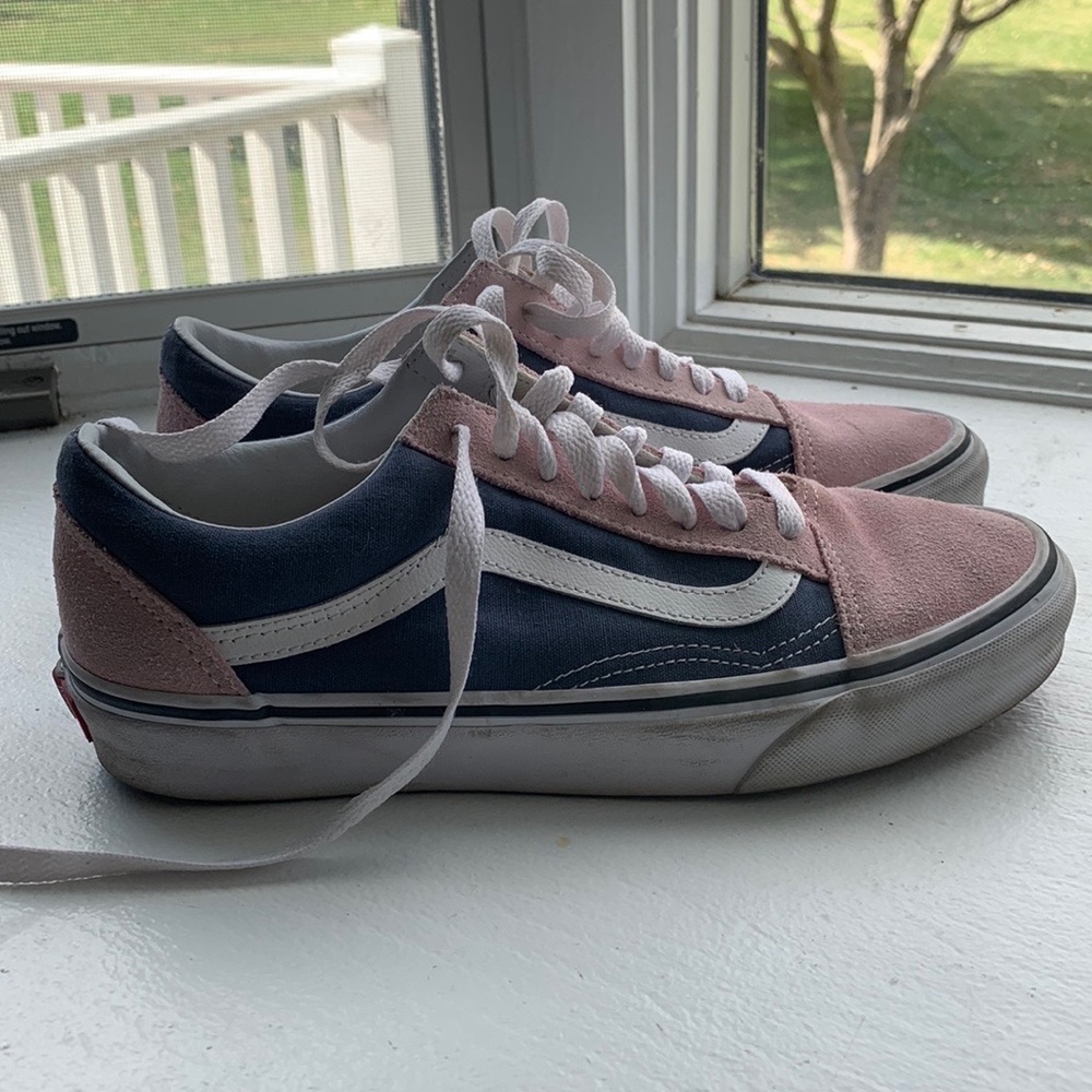 Blue and Pink Vans size 8